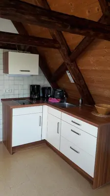 Küche/Küchenzeile in der Unterkunft Ferienhaus Schrammsteinblick