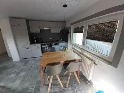 Küche/Küchenzeile in der Unterkunft Ferienhaus Schrammsteinblick