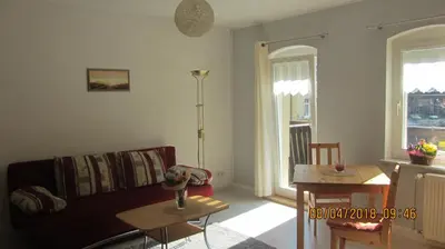 Ein Sitzbereich in der Unterkunft Fewo Jahn