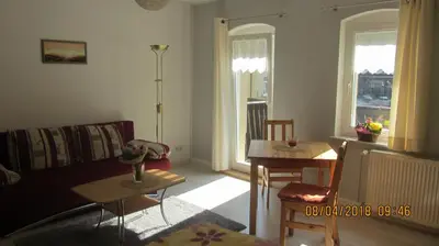 Ein Sitzbereich in der Unterkunft Fewo Jahn