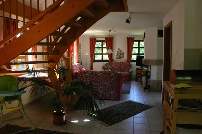 Ein Sitzbereich in der Unterkunft Ferienwohnung Erzgebirge