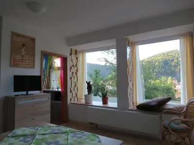 Ein Bett oder Betten in einem Zimmer der Unterkunft Ferienwohnung Morgensonne