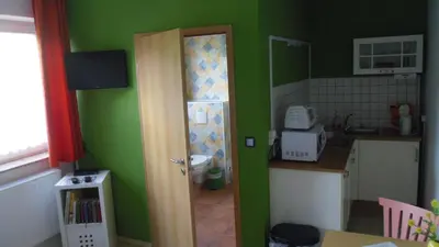 Küche/Küchenzeile in der Unterkunft Ferienwohnung Morgensonne