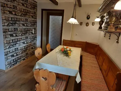 Ein Sitzbereich in der Unterkunft Ferienhaus Luise