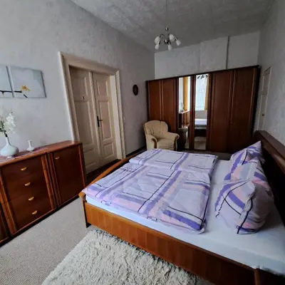 Ein Bett oder Betten in einem Zimmer der Unterkunft Ferienwohnung Hahn