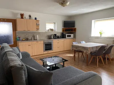 Küche/Küchenzeile in der Unterkunft Ferienwohnung Grieser