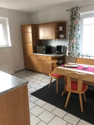Küche/Küchenzeile in der Unterkunft Ferienwohnung Dresden West