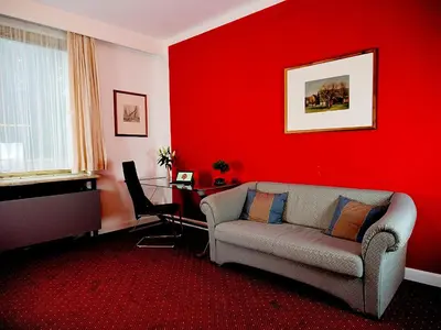 Ein Sitzbereich in der Unterkunft Hotel Albrechtshof Gohrisch