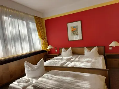 Ein Bett oder Betten in einem Zimmer der Unterkunft Hotel Albrechtshof Gohrisch