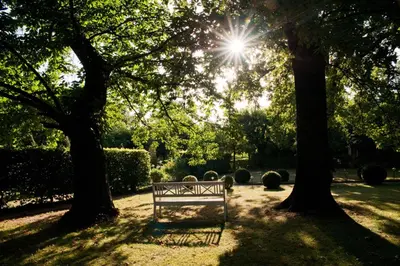 Ein Garten an der Unterkunft Villa Sorgenfrei und Restaurant Atelier Sanssouci
