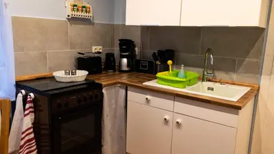 Küche/Küchenzeile in der Unterkunft Ferienwohnung Sorgatz