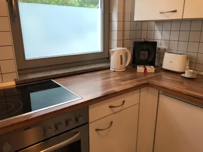 Küche/Küchenzeile in der Unterkunft Modernes Apartment Dresden Neustadt