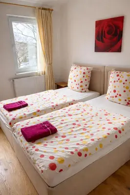 Ein Bett oder Betten in einem Zimmer der Unterkunft Apartment in Chemnitz, Ebersdorfer Wald