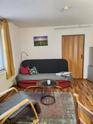 Ein Sitzbereich in der Unterkunft Ferienwohnung Am Hausberg in Radebeul