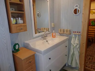 Ein Badezimmer in der Unterkunft Ferienhaus Sachse