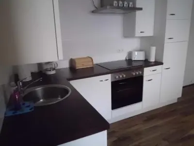 Küche/Küchenzeile in der Unterkunft Ferienhaus Ulbricht beim Senftenberger See