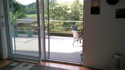 Ein Balkon oder eine Terrasse in der Unterkunft Bungalow Thiele