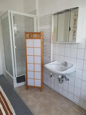 Ein Badezimmer in der Unterkunft Pension Edelweiß