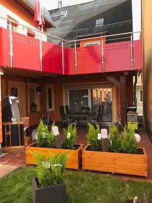 Ein Garten an der Unterkunft Ferienwohnung Albrecht Strandkorb