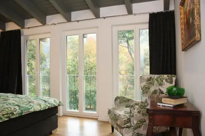 Ein Bett oder Betten in einem Zimmer der Unterkunft Haus Menuett - Kamin - Terrasse