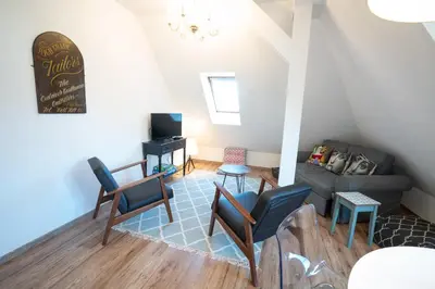Ein Sitzbereich in der Unterkunft Villa Golding - Flat 2