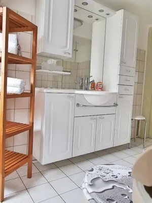 Küche/Küchenzeile in der Unterkunft Ferienwohnung 
