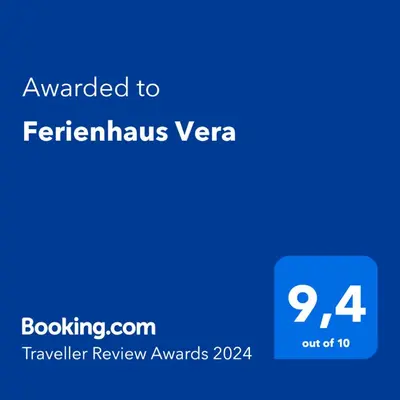 Ein Zertifikat, Auszeichnung, Logo oder anderes Dokument, das in der Unterkunft Ferienhaus Vera ausgestellt ist