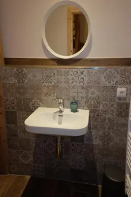 Ein Badezimmer in der Unterkunft 
