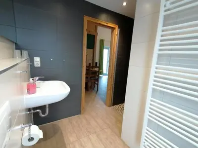 Ein Badezimmer in der Unterkunft Campingplatz am Treidlerweg