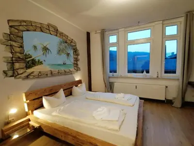 Ein Bett oder Betten in einem Zimmer der Unterkunft Campingplatz am Treidlerweg