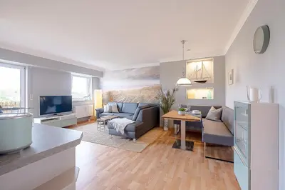 Ein Sitzbereich in der Unterkunft Apartment MARINA