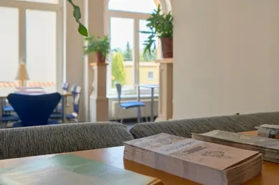 Ein Sitzbereich in der Unterkunft Boselblick Gästezimmer & Biergarten