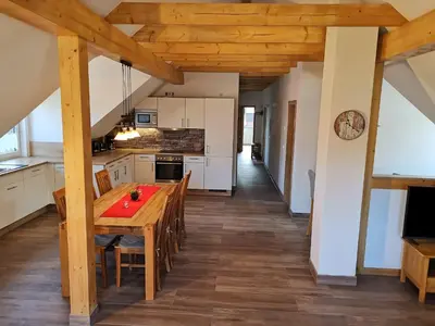 Küche/Küchenzeile in der Unterkunft Apartment in Papstdorf 