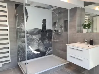 Ein Badezimmer in der Unterkunft Apartmenthaus Luise