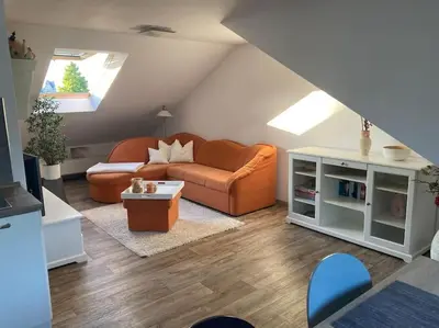 Ein Sitzbereich in der Unterkunft Die kleine Stadtoase