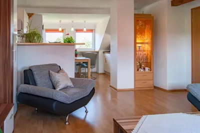 Ein Sitzbereich in der Unterkunft Dreiseitenhof Ferienwohnung Künzel