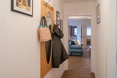 Ein Sitzbereich in der Unterkunft Ferienwohnung Am Waldrand
