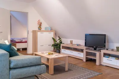 TV/Unterhaltungsangebot in der Unterkunft Ferienwohnung Am Waldrand