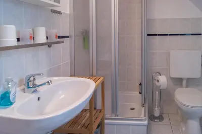 Ein Badezimmer in der Unterkunft Ferienwohnung Am Waldrand