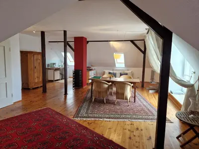 Ein Sitzbereich in der Unterkunft Ferienwohnung mit Flair