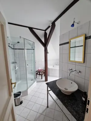 Ein Badezimmer in der Unterkunft Ferienwohnung mit Flair