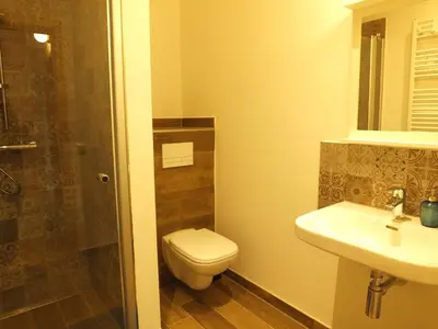 Ein Badezimmer in der Unterkunft 