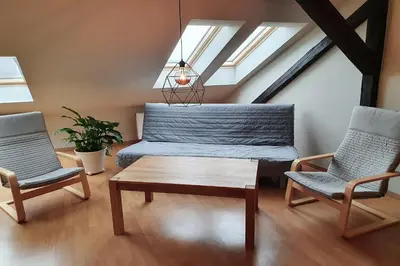 Ein Sitzbereich in der Unterkunft Aparthotel Mitte