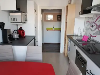 Küche/Küchenzeile in der Unterkunft Ferienwohnung Charlett