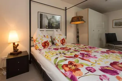 Ein Bett oder Betten in einem Zimmer der Unterkunft Ferienwohnung Moritzburg