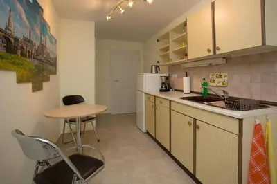 Küche/Küchenzeile in der Unterkunft Ferienwohnung Moritzburg