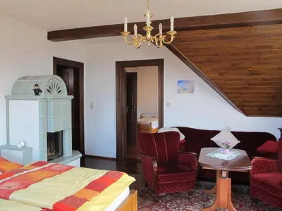 Ein Bett oder Betten in einem Zimmer der Unterkunft Ferienwohnung mit tollem Ausblick