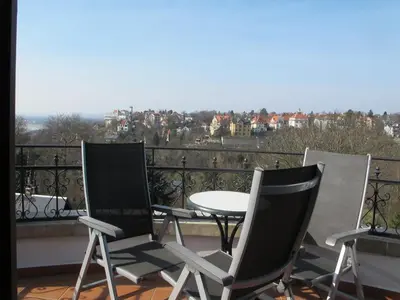 Ein Balkon oder eine Terrasse in der Unterkunft Ferienwohnung mit tollem Ausblick