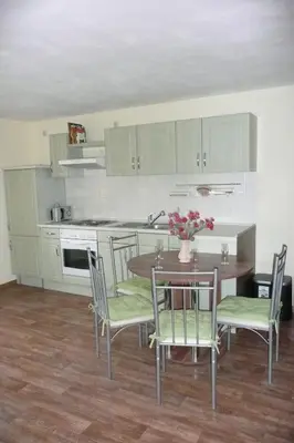 Küche/Küchenzeile in der Unterkunft Ferienwohnung 