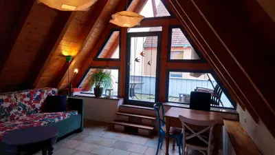 Ein Sitzbereich in der Unterkunft Ferienhaus Nicolaus